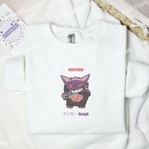 Gengar Akatsuki Pokemon Anime Embroidered Shirt 3 1