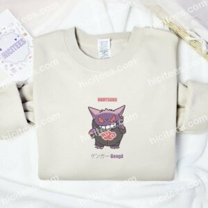 Gengar Akatsuki Pokemon Anime Embroidered Shirt 1