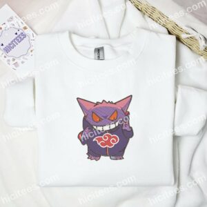 Gengar Akatsuki Pokemon Anime Embroidered Shirt 3 2