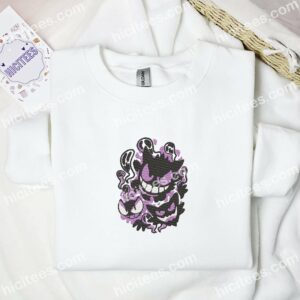 Gengar Gastly Haunter Pokemon Anime Embroidered Shirt 3 3