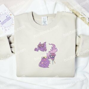 Gengar Gastly Haunter Pokemon Anime Embroidered Shirt