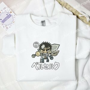 Guts Chibi Berserk Anime Embroidered Shirt 1 Guts Chibi Berserk Anime Embroidered Shirt 3