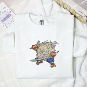 Inosuke Chibi Demon Slayer Anime Embroidered Shirt 3 2