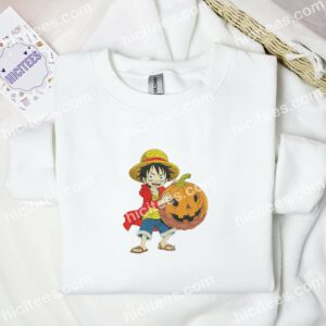 Luffy Pumkhin One Piece Anime Embroidered Shirt 3