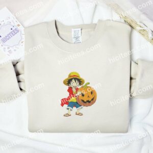 Luffy Pumkhin One Piece Anime Embroidered Shirt