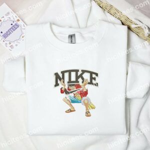 Luffy One Piece Anime Embroidered Shirt 1 Luffy One Piece Anime Embroidered Shirt 3 4