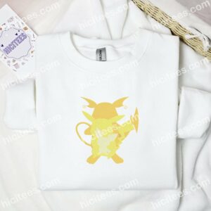 Pichu Pikachu Raichu Pokemon Anime Embroidered Shirt 1 Pichu Pikachu Raichu Pokemon Anime Embroidered Shirt 3