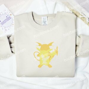 Pichu Pikachu Raichu Pokemon Anime Embroidered Shirt 2 Pichu Pikachu Raichu Pokemon Anime Embroidered Shirt