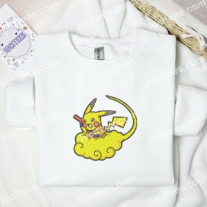 Pikachu Cosplay Goku Pokemon Anime Embroidered Shirt 1 Pikachu Cosplay Goku Pokemon Anime Embroidered Shirt 3
