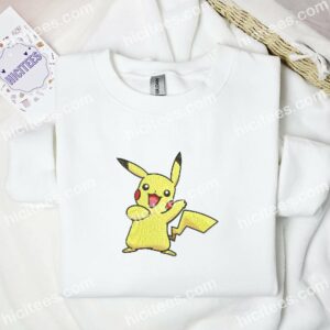 Pikachu Funny Pokemon Anime Embroidered Shirt 3