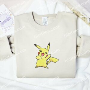 Pikachu Funny Pokemon Anime Embroidered Shirt