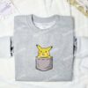Pikachu Pocket Pokemon Anime Embroidered Shirt