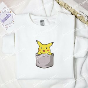 Pikachu Pocket Pokemon Anime Embroidered Shirt 1 Pikachu Pocket Pokemon Anime Embroidered Shirt 3