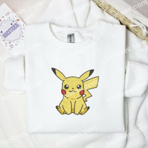 Pikachu Pokemon Anime Embroidered Shirt 1 Pikachu Pokemon Anime Embroidered Shirt 3 2