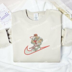 Ryu Street Fighter Anime Embroidered Shirt 1