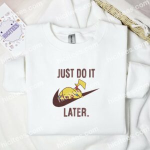 Pikachu Sleeping Pokemon Anime Embroidered Shirt 1 Pikachu Sleeping Pokemon Anime Embroidered Shirt 3