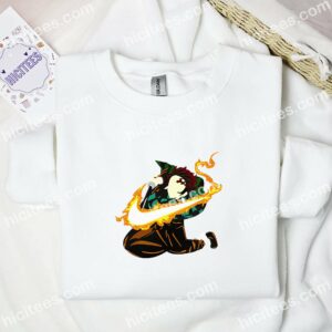 Tanjiro No Face Demon Slayer Anime Embroidered Shirt 1 Tanjiro No Face Demon Slayer Anime Embroidered Shirt 3 3