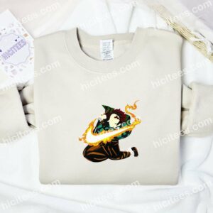 Tanjiro No Face Demon Slayer Anime Embroidered Shirt 2 Tanjiro No Face Demon Slayer Anime Embroidered Shirt 5