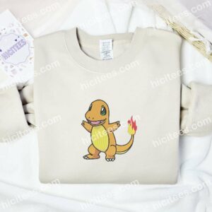 Charmander Pokemon Anime Embroidered Shirt 2 Charmander Pokemon Anime Embroidered Shirt 7