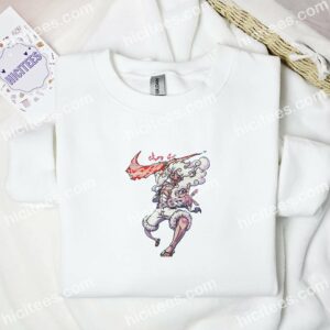Luffy Gear 5 One Piece Anime Embroidered Shirt 1 Luffy Gear 5 One Piece Anime Embroidered Shirt 3 3