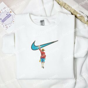 Luffy Turn Away One Piece Anime Embroidered Shirt 1 Luffy Turn Away One Piece Anime Embroidered Shirt 3