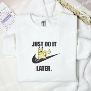 Pikachu Cool Pokemon Anime Embroidered Shirt 1 Pikachu Cool Pokemon Anime Embroidered Shirt 3