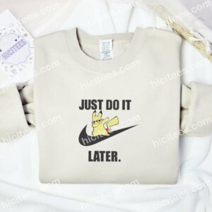 Pikachu Cool Pokemon Anime Embroidered Shirt 2 Pikachu Cool Pokemon Anime Embroidered Shirt