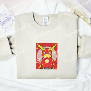 Pikachu Cosplay Flash Pokemon Anime Embroidered Shirt 1