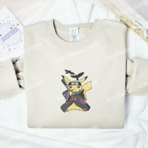 Pikachu Cosplay Itachi Pokemon Anime Embroidered Shirt 2 Pikachu Cosplay Itachi Pokemon Anime Embroidered Shirt