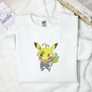 Pikachu Cosplay Meliodas Pokemon Anime Embroidered Shirt 1 Pikachu Cosplay Meliodas Pokemon Anime Embroidered Shirt 3
