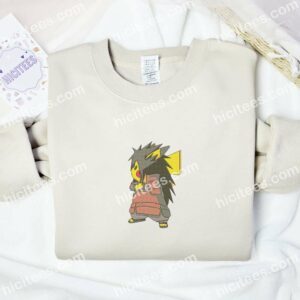 Pikachu Cosplay Madara Pokemon Anime Embroidered Shirt 2 Pikachu Cosplay Madara Pokemon Anime Embroidered Shirt