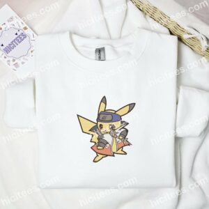 Pikachu Cosplay Minato Pokemon Anime Embroidered Shirt 1 Pikachu Cosplay Minato Pokemon Anime Embroidered Shirt 3 1