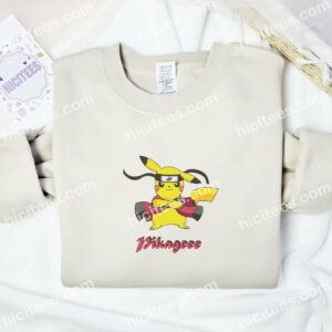 Pikachu Cosplay Naruto Pokemon Anime Embroidered Shirt 2 Pikachu Cosplay Naruto Pokemon Anime Embroidered Shirt
