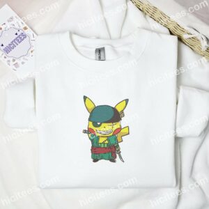 Pikachu Cosplay Zoro Pokemon Anime Embroidered Shirt 3