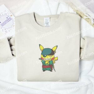 Pikachu Cosplay Zoro Pokemon Anime Embroidered Shirt