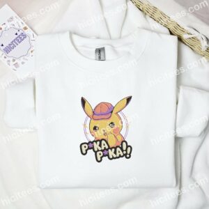 Pikachu Cute Pokemon Anime Embroidered Shirt 3 1