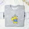 Pikachu Play Soccer Pokemon Anime Embroidered Shirt