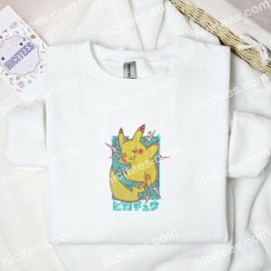 Pikachu Pokemon Anime Embroidered Shirt 1 Pikachu Pokemon Anime Embroidered Shirt 3 3