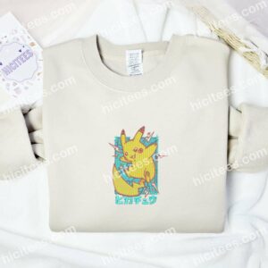 Pikachu Pokemon Anime Embroidered Shirt 2 Pikachu Pokemon Anime Embroidered Shirt 5