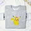 Pikachu Wearing Hat Pokemon Anime Embroidered Shirt