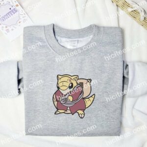 Sandshrew Cosplay Gaara Pokemon Anime Embroidered Shirt 3