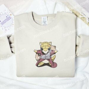 Sandshrew Cosplay Gaara Pokemon Anime Embroidered Shirt 1