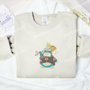 Snorlax Akatsuki Pokemon Anime Embroidered Shirt 2 Snorlax Akatsuki Pokemon Anime Embroidered Shirt