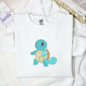 Squirtle Pokemon Anime Embroidered Shirt 1 Squirtle Pokemon Anime Embroidered Shirt 3 8