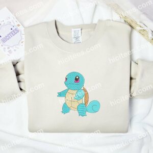 Squirtle Pokemon Anime Embroidered Shirt 2 Squirtle Pokemon Anime Embroidered Shirt 10