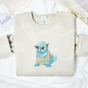 Squirtle Sunglasses Pokemon Anime Embroidered Shirt 2 Squirtle Sunglasses Pokemon Anime Embroidered Shirt