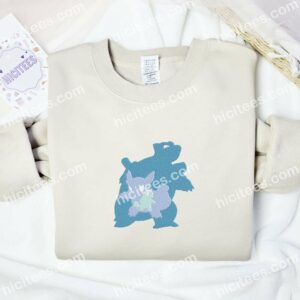 Squirtle Wartortle Blastoise Pokemon Anime Embroidered Shirt 2 Squirtle Wartortle Blastoise Pokemon Anime Embroidered Shirt