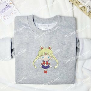 Usagi Tsukino Chibi Sailor Moon Anime Embroidered Shirt 1 Usagi Tsukino Chibi Sailor Moon Anime Embroidered Shirt 3