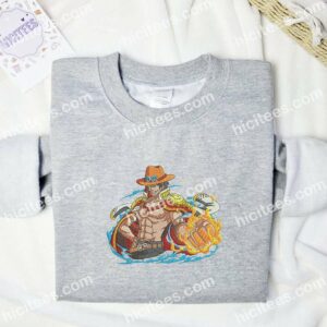 Ace Fire Fist One Piece Anime Embroidered Shirt 1 Ace Fire Fist One Piece Anime Embroidered Shirt 3 1