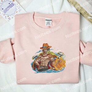 Ace Fire Fist One Piece Anime Embroidered Shirt 2 Ace Fire Fist One Piece Anime Embroidered Shirt 1